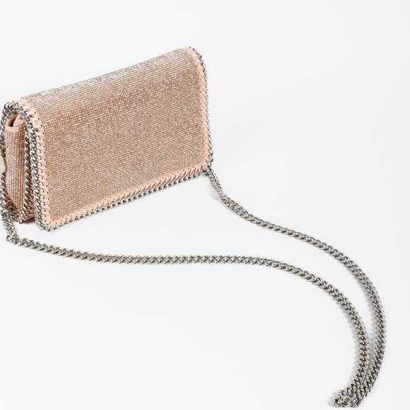 Stella McCartney Pink Rhinestones Falabella Crossbody Flap - Picture 5 of 13